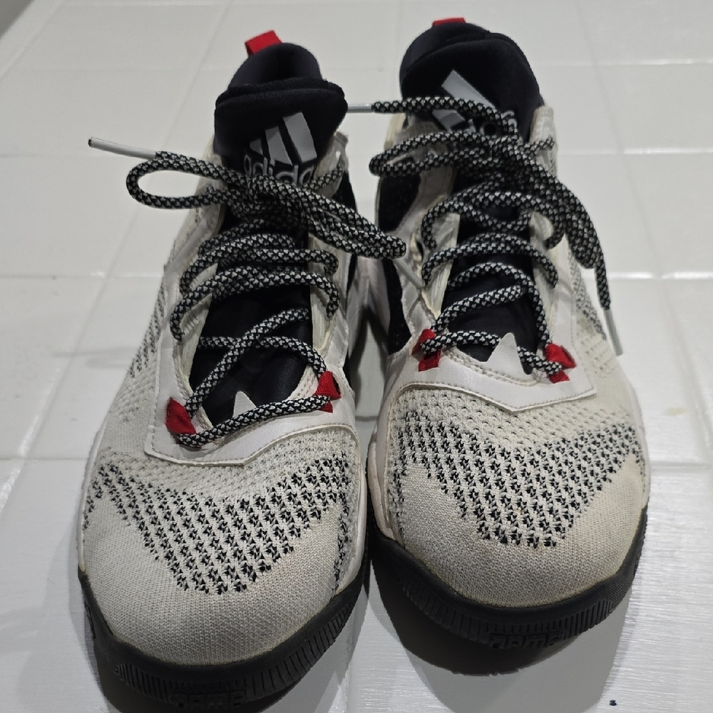 Adidas Kids' Cream and Black Sneakers with Red Accents